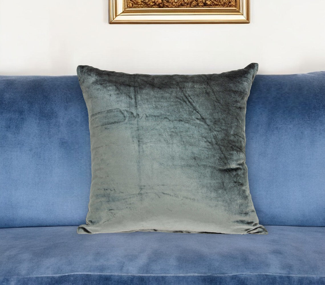 22" X 7" X 22" Transitional Charcoal Solid Pillow Cover With Poly Insert-0