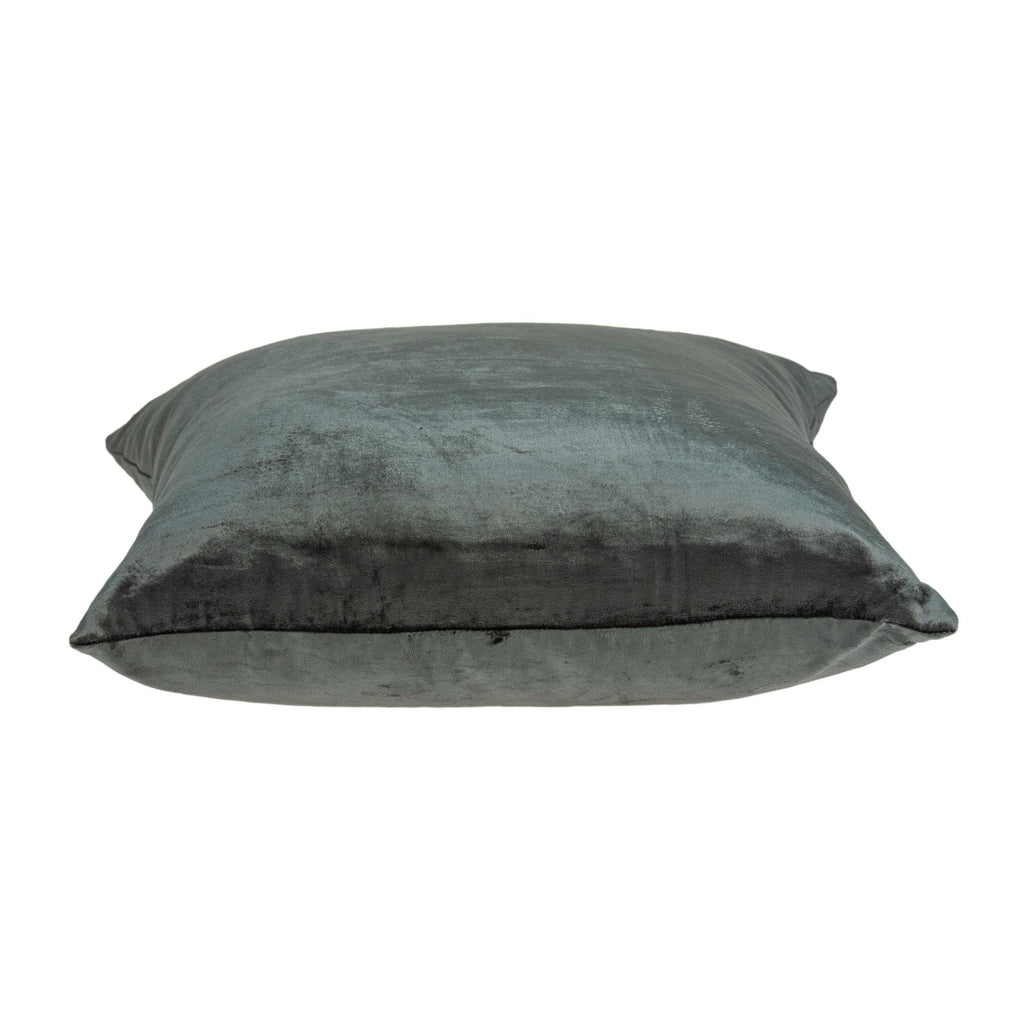 22" X 7" X 22" Transitional Charcoal Solid Pillow Cover With Poly Insert-3