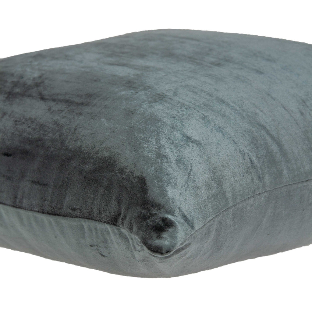 22" X 7" X 22" Transitional Charcoal Solid Pillow Cover With Poly Insert-4