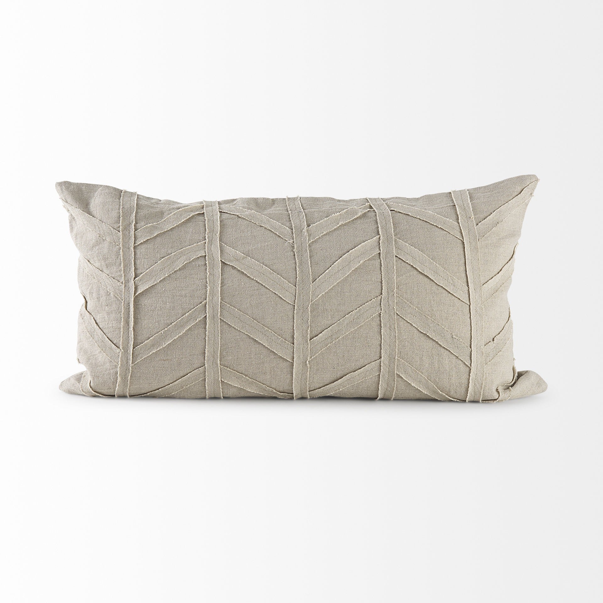 Light Gray Chevron Textured Lumbar Pillow Cover-2