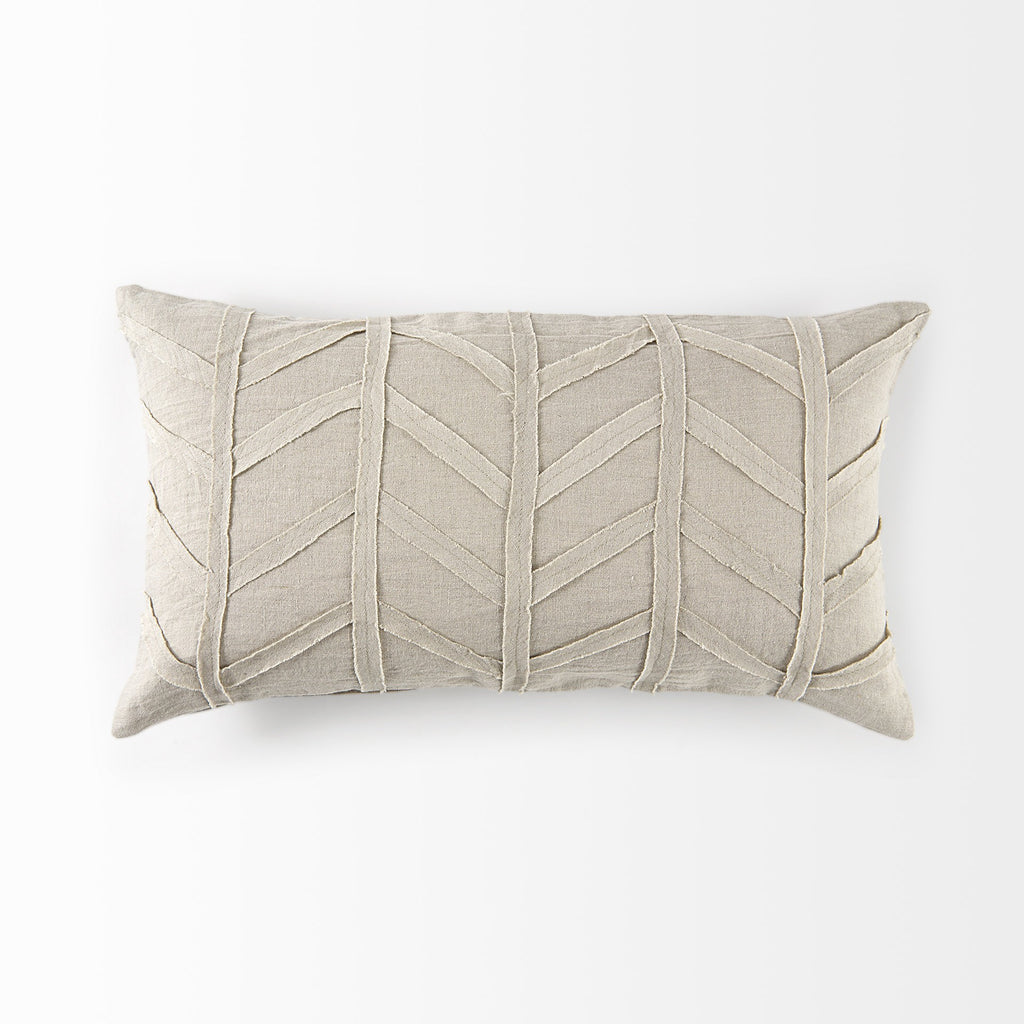 Light Gray Chevron Textured Lumbar Pillow Cover-5