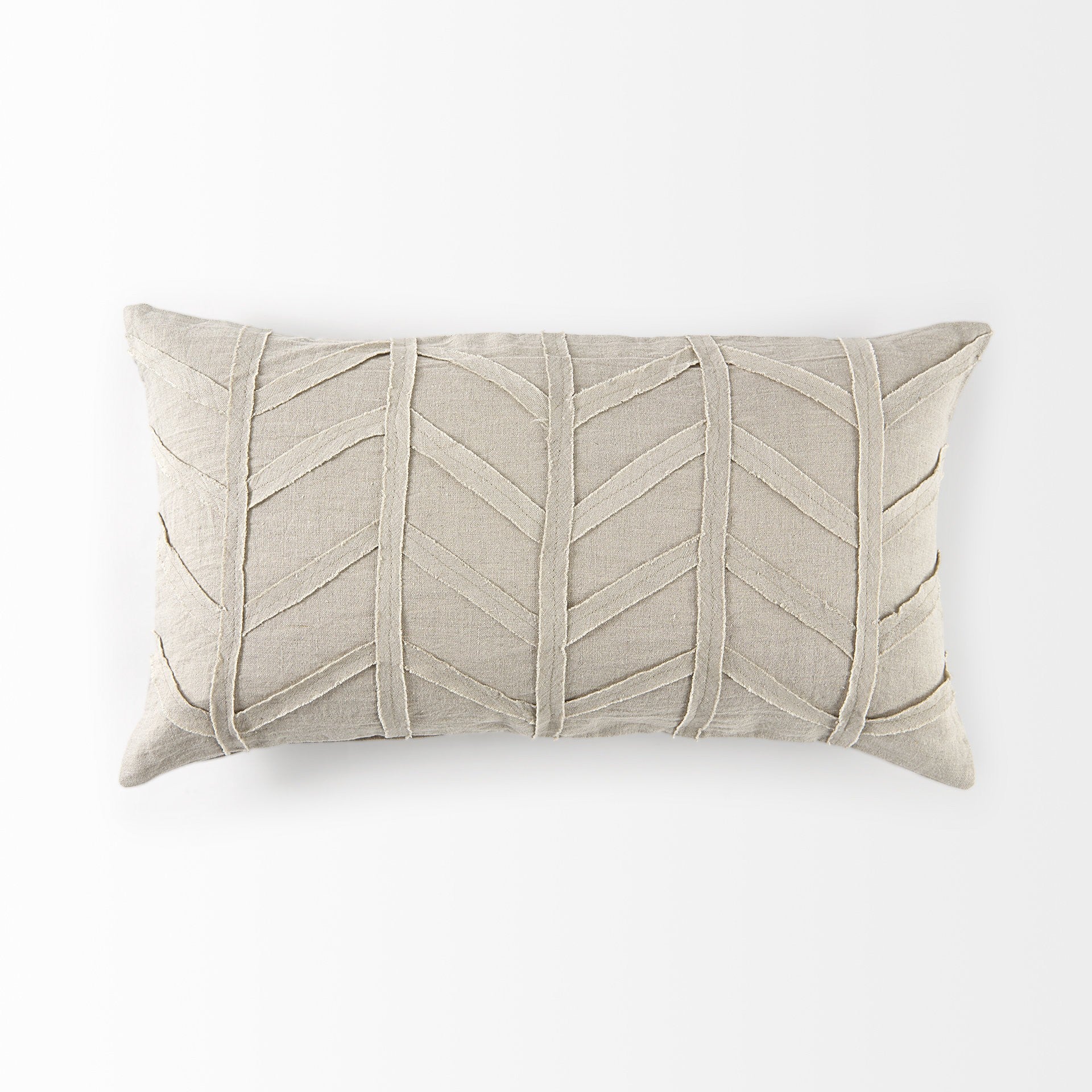 Light Gray Chevron Textured Lumbar Pillow Cover-5