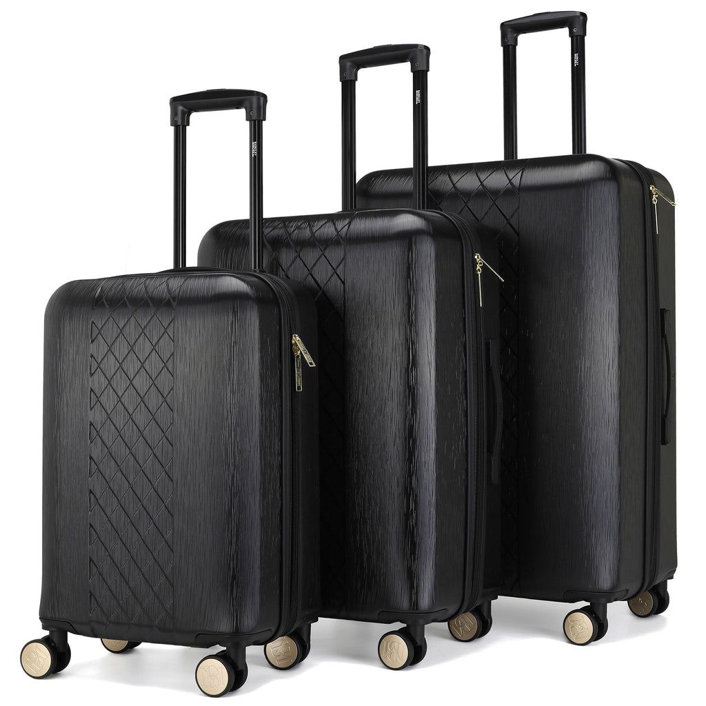 Diamond 3 Piece Expandable Chic Luggage Set-0